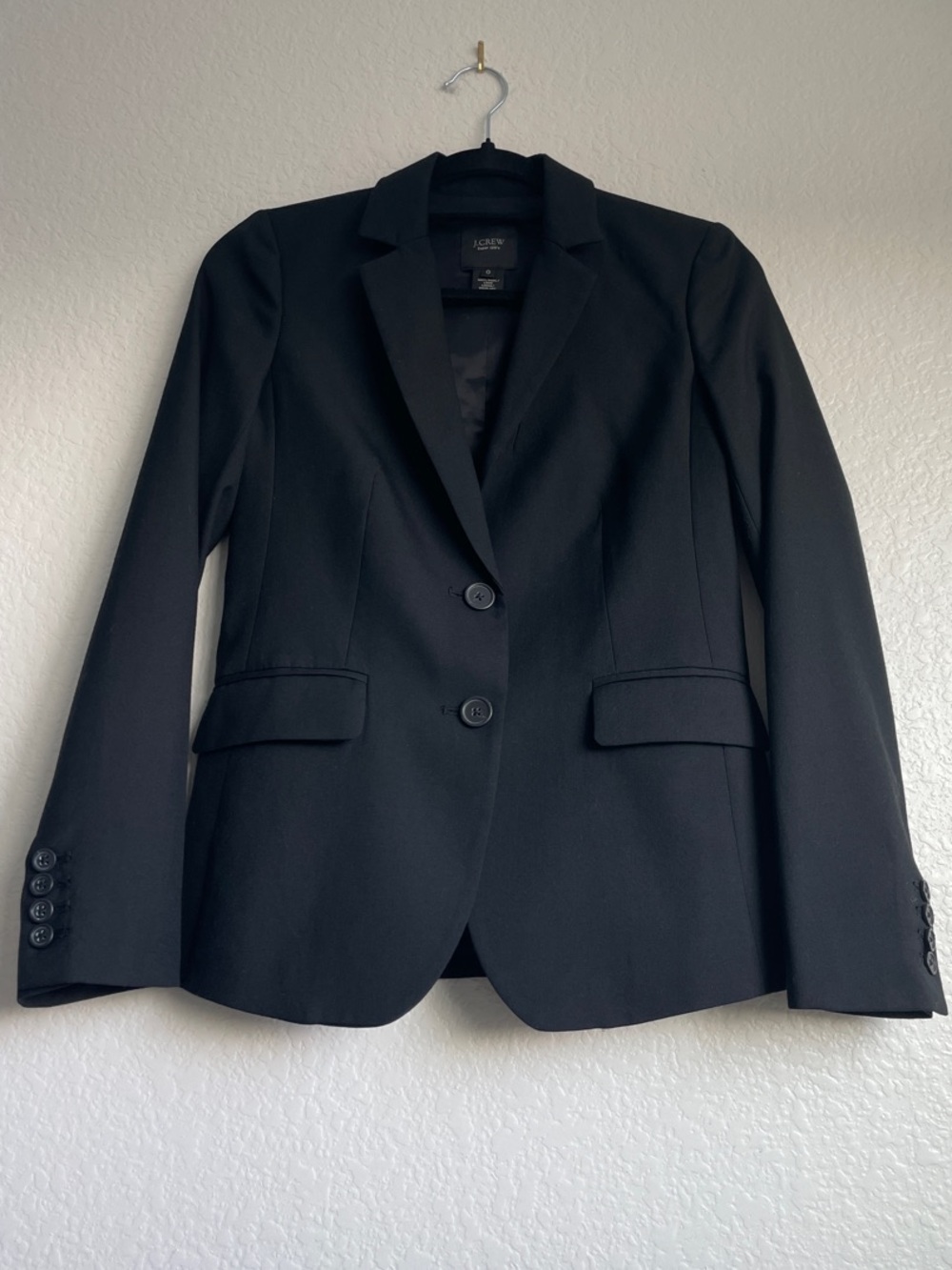 J. Crew Super 120’s Black Wool Women's Two-Button Blazer • Size 0 - Picture 9 of 13